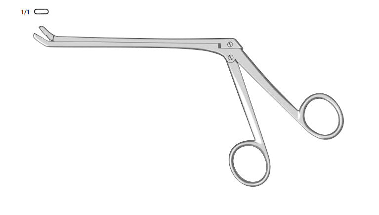 Peapod Intervertebral Disc Rongeur (New), 5.5in (14cm) Shaft Length, Up Angle, 2mm x 6mm Bite
