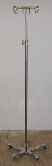 Iv Pole-stand, 4-hook, 5-leg Base, Heavy