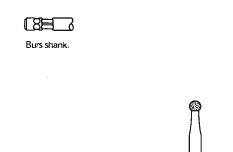 Pack of 5 - Stryker 5110-12-30 3.0mm Round Diamond Bur