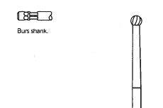 Pack of 5 - Stryker 4.0mm Round Fluted Extended Bur