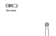 Pack of 5 - Stryker 5120-12-30 3.0mm Round Diamond Bur