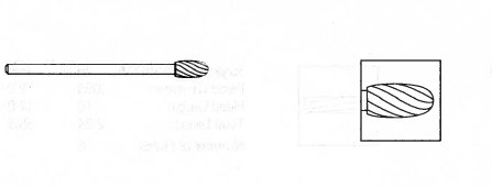 Pack of 5 - Stryker 5300-10-91 4.0mm Oval Solid Carbide Bur