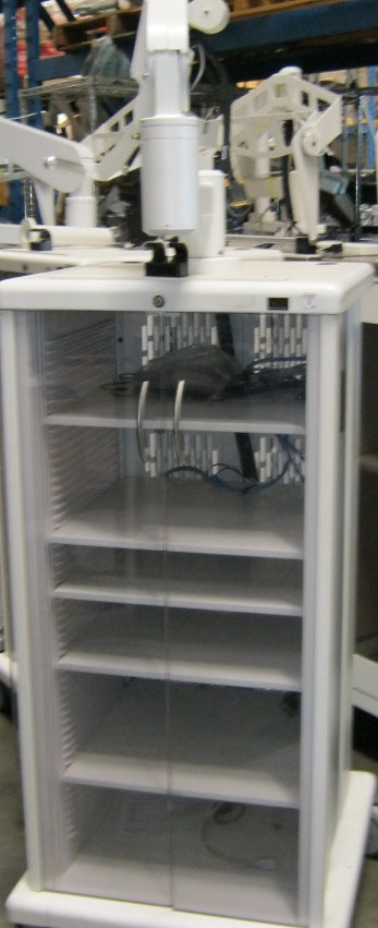 PROMEDICA GLASS FRONT ENDOSCPY CART WITH FLAT SCREEN MOUNT