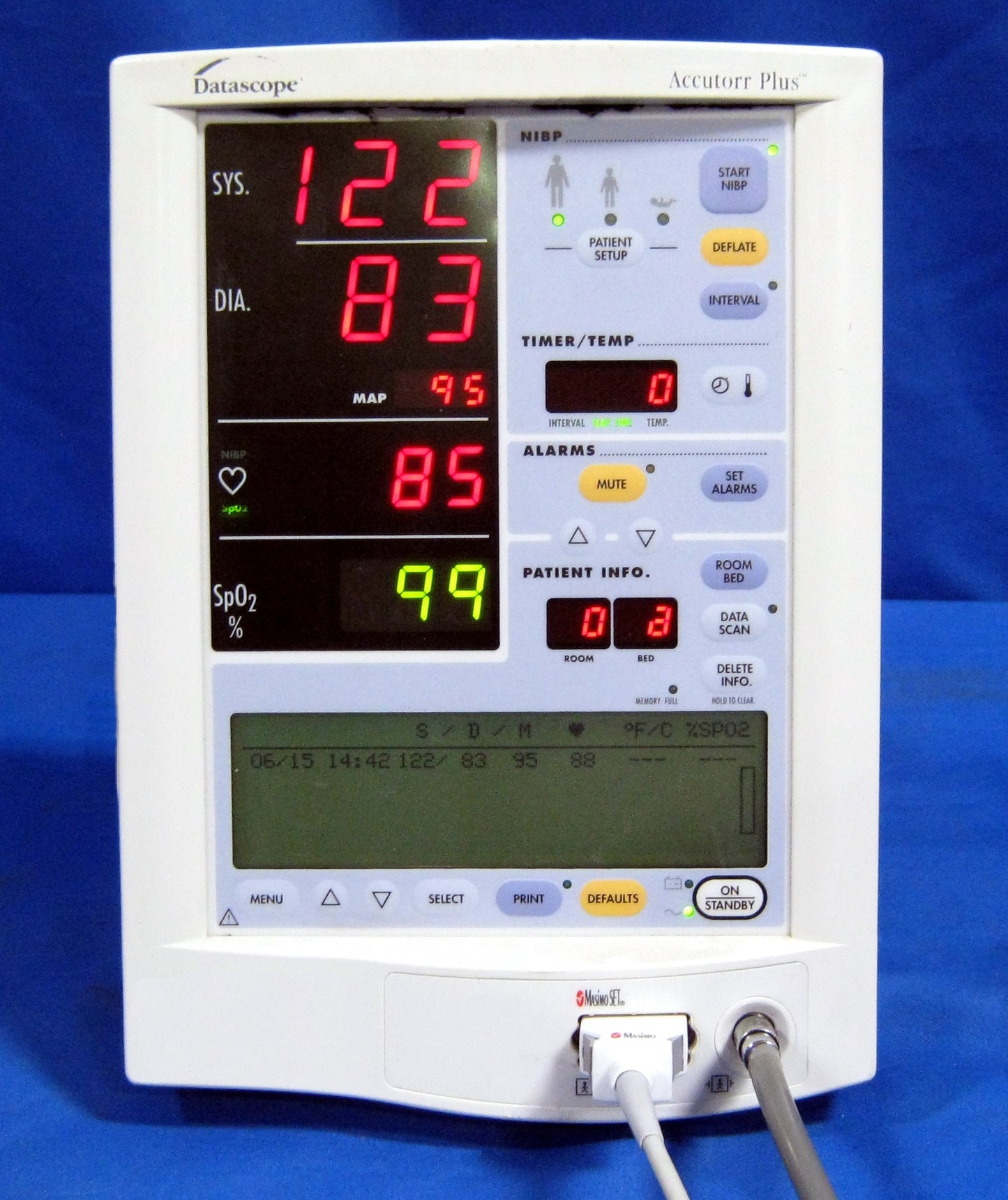 Datascope Accutorr Plus Patient Monitor (NIBP, SpO2, Trend Screen)