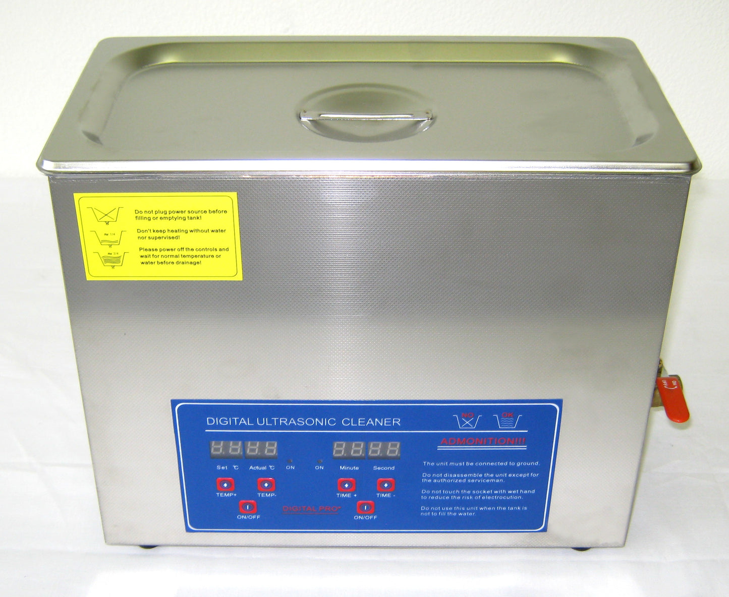 (New) Ultrasonic Cleaner, 6 Liter Capacity 11.75in W x 6in H x 6in D