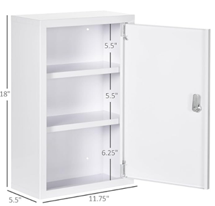 12" x 18" WALL MOUNT NARCOTIC CABINET WITH LOCK