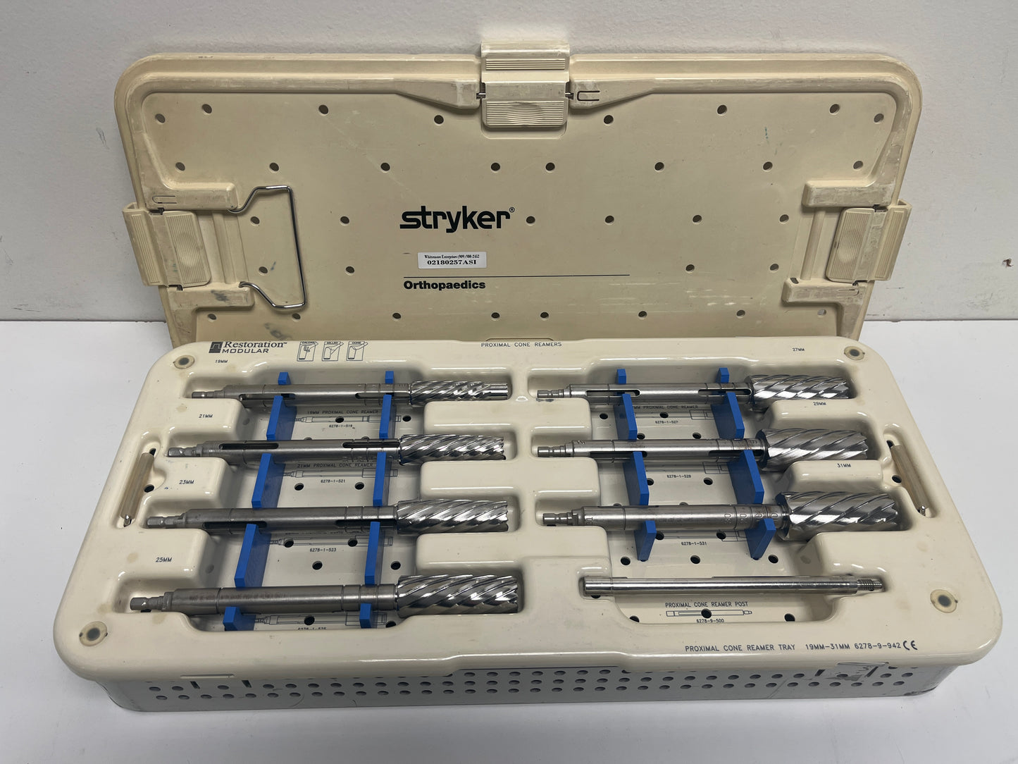 STRYKER RESTORATION MODULAR PROX CONE REAMER TRAY 19M - 31MM