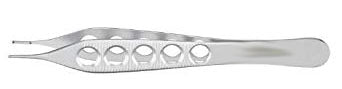Adson Tissue Forceps (New), 4.75in (12cm), 1x2 Teeth, With Platform, Lightweight Fenestrated Handles