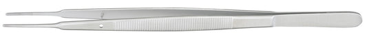 GERALD DRESSING FORCEPS, 7in, STRAIGHT, NARROW TIPS, SERRATED