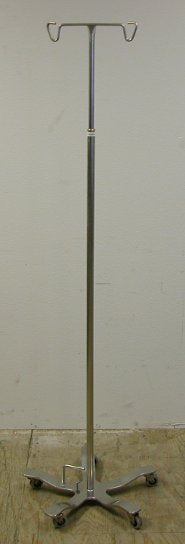Iv Pole-stand, 2-hook, 5-leg Base, Heavy