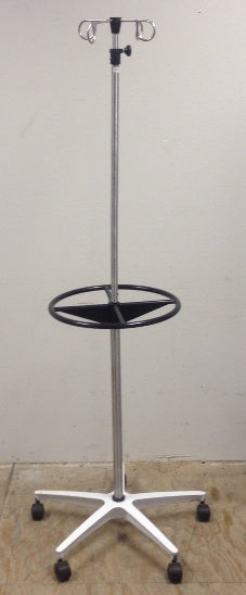 Iv Pole-stand, 4-hook, 5-leg Base, Heavy