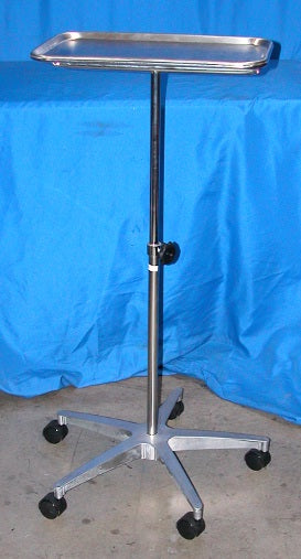 Used Mayo Stand, Center Pole W- Built-on Tray 12in X 19in