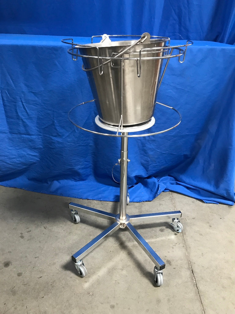 (Used) Tall Stainless Steel Kick Bucket & Stand