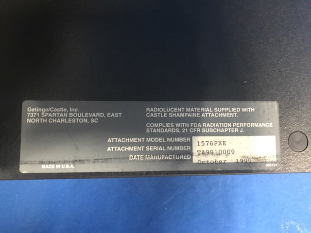 GETTINGE/CASTLE RADIOLUCENT TABLE EXTENSION