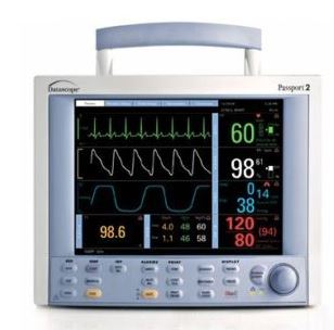 Datascope Passport 2 Patient Monitor (ECG, NIBP, SPO2, Temp)
