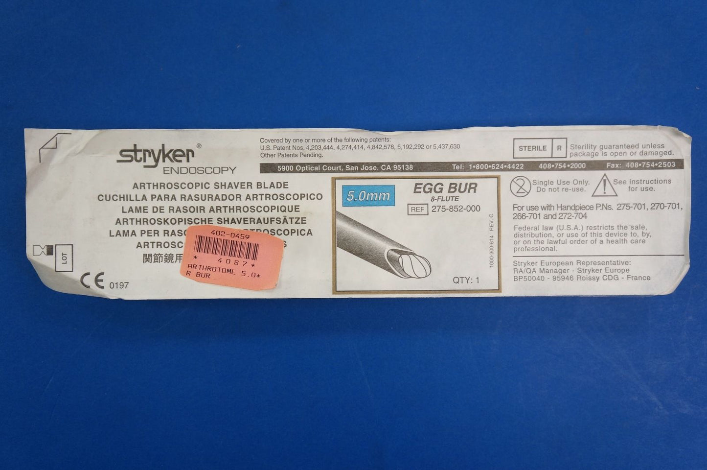 Stryker 5.0mm Egg Bur