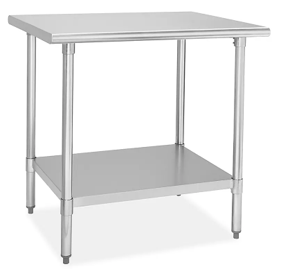 ULINE S/S WORK TABLE WITH SHELF, 36" x 30"