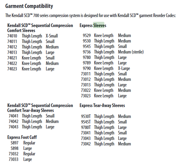 Kendall Scd7325 Sequential Compression
